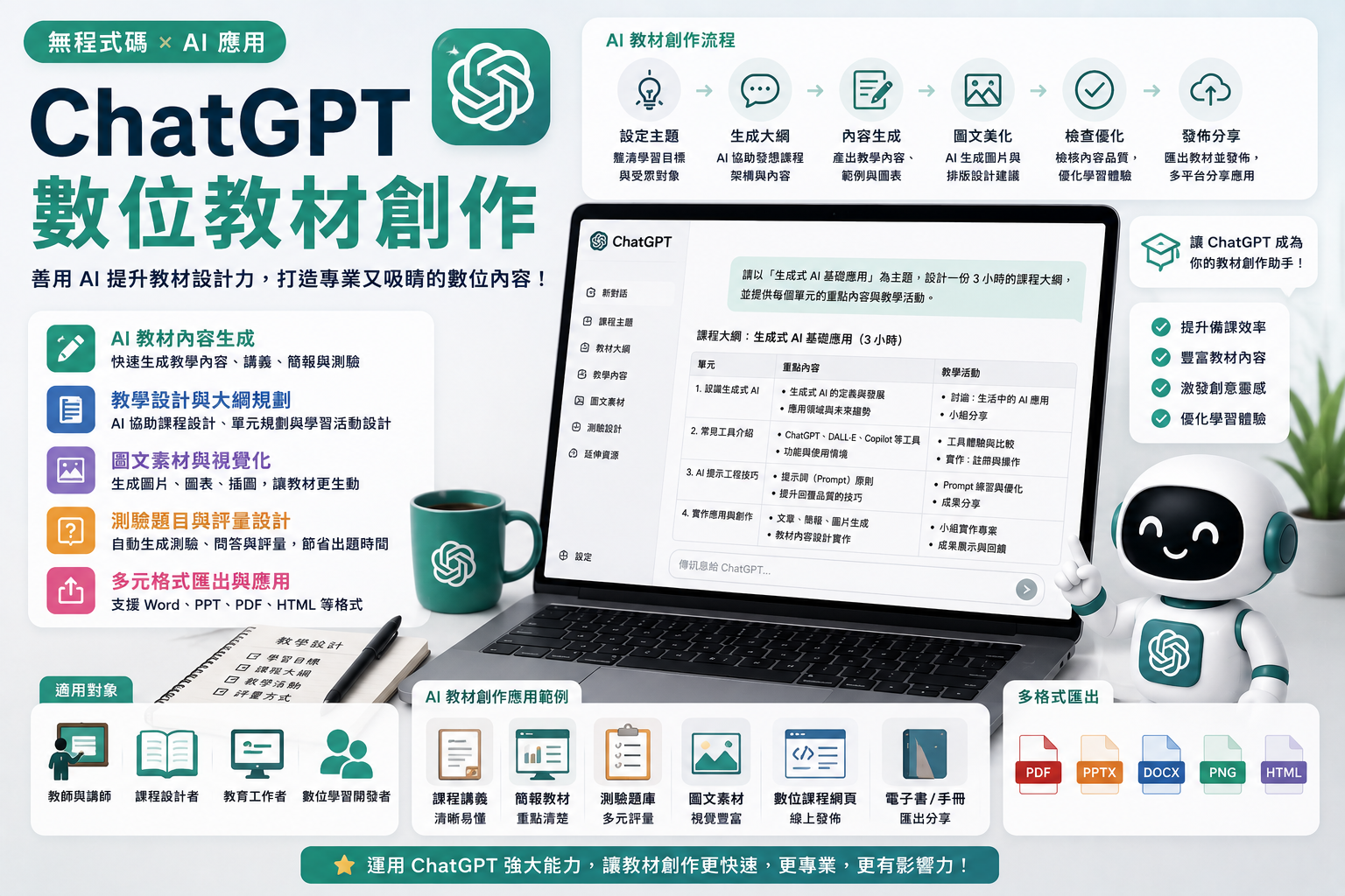 無程式碼AI數位創課:ChatGPT數位教材創作